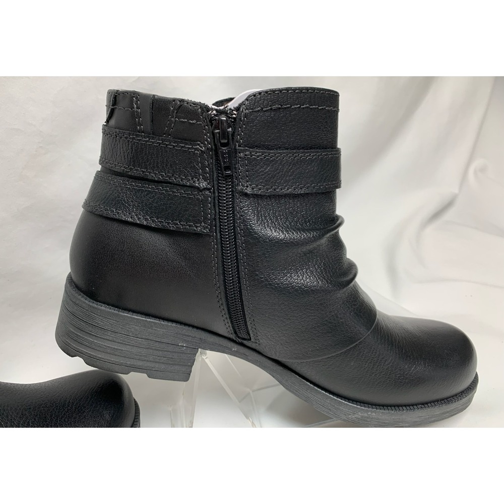 NIB Womens Earth Origins Randi Robby Wide Black Leather Ankle Boots SideZip 10 W - Picture 8 of 16